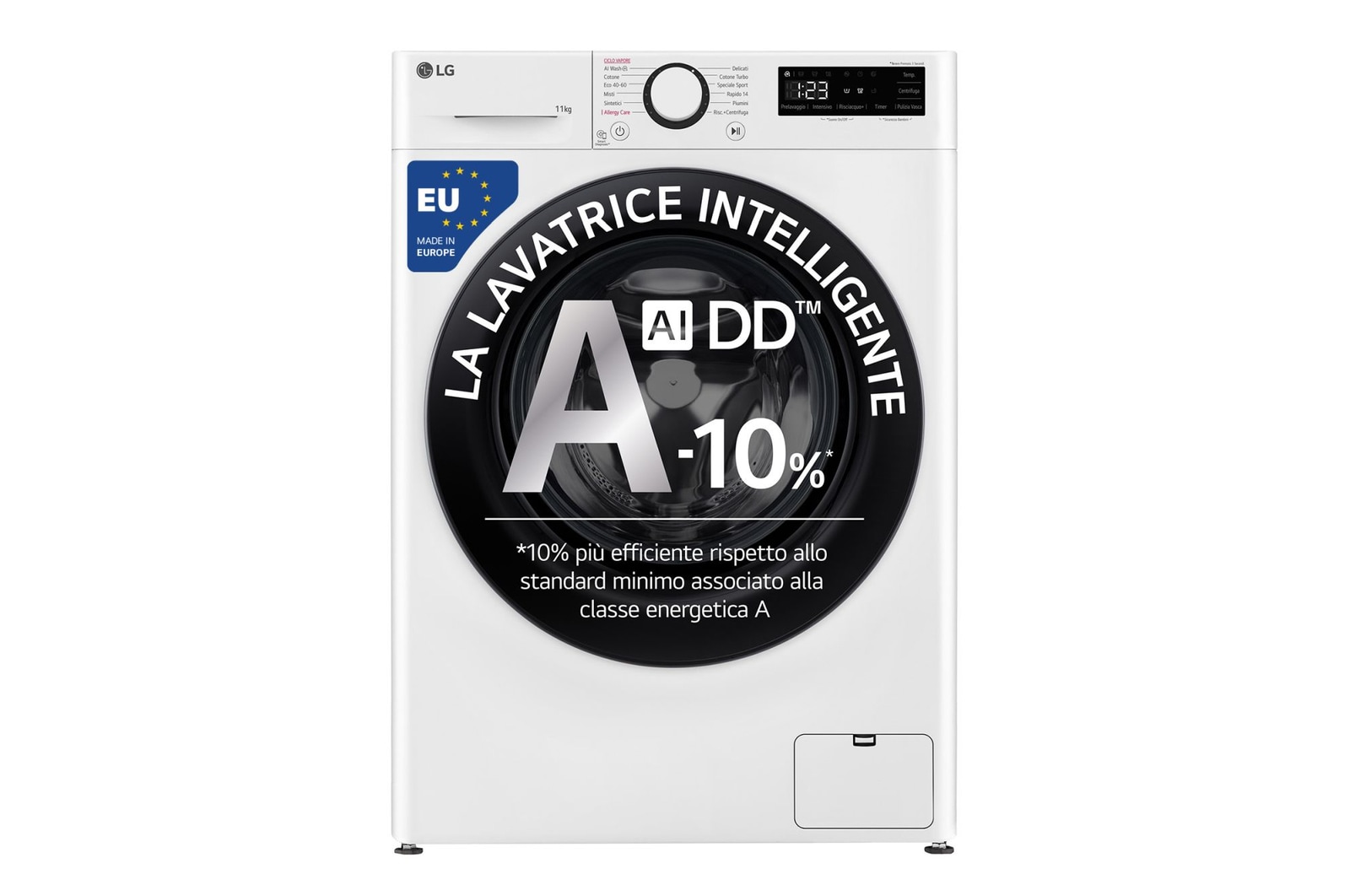 Foto frontale della lavatrice LG F4R3011NSWB